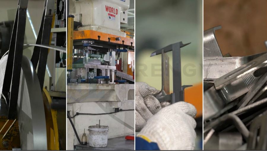 Production line of solar roof mount flat tile hook